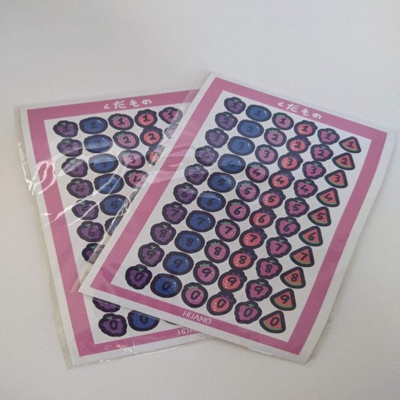 Berry Fruit Number Stickers Back to School Studying Cute Kawaii Japanese Station - Picture 2 of 2